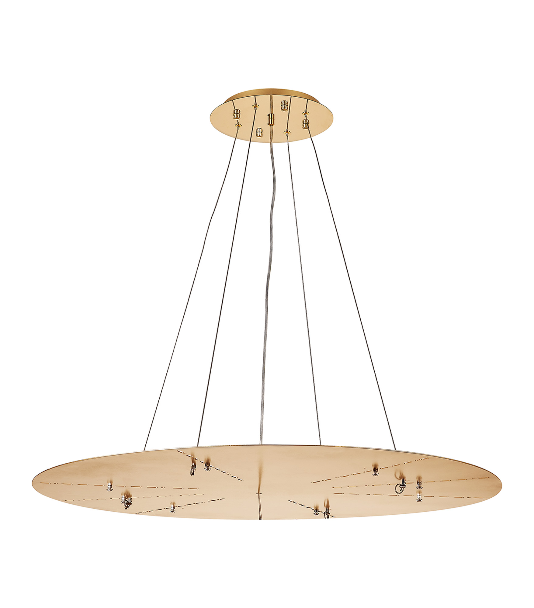 D0930FG/GO  Lowan 890mm, 3m Suspension Plate c/w Power Cable To Lower Flush Fittings, French & Painted Gold Max Load 20kg (ONLY TESTED FOR OUR RANGE OF PRODUCTS)